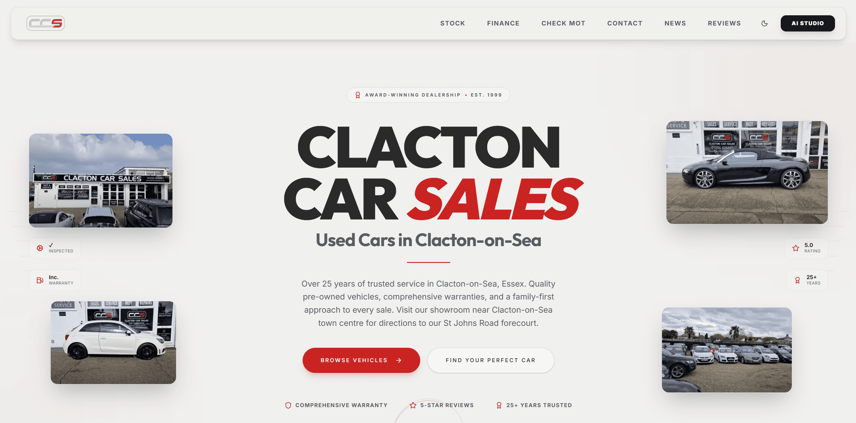 Clacton Car Sales website